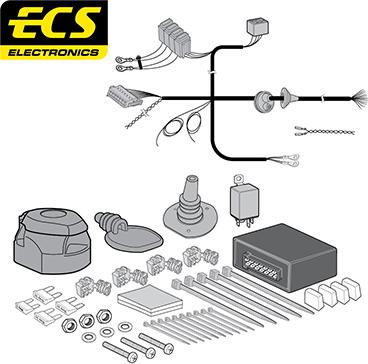 ECS BW02813U - Комплект электрики, прицепное оборудование autosila-amz.com