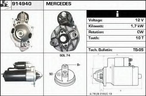 EDR 914940 - Стартер autosila-amz.com