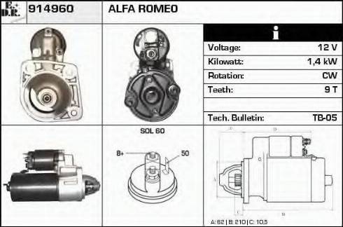 EDR 914960 - Стартер autosila-amz.com