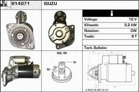 EDR 914071 - Стартер autosila-amz.com