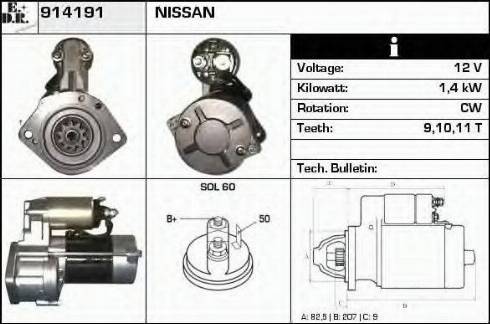 EDR 914191 - Стартер autosila-amz.com