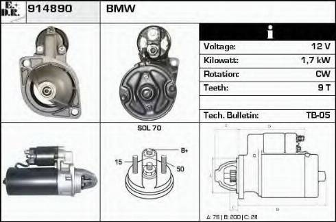 EDR 914890 - Стартер autosila-amz.com