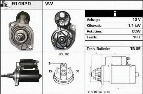 EDR 914820 - Стартер autosila-amz.com