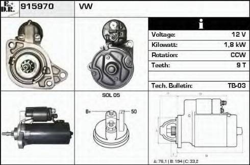 EDR 915970 - Стартер autosila-amz.com