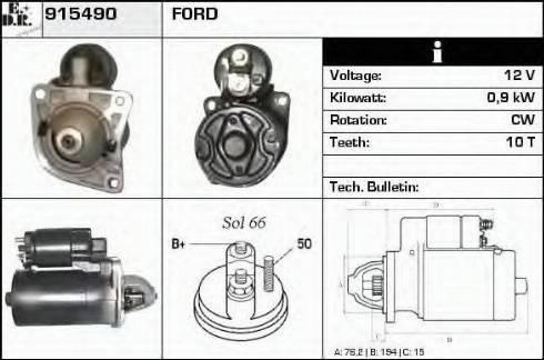 EDR 915490 - Стартер autosila-amz.com