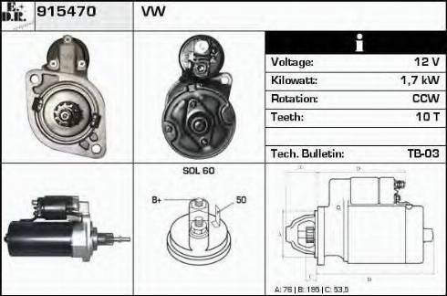 EDR 915470 - Стартер autosila-amz.com