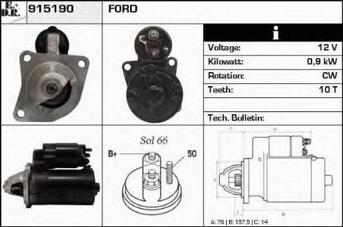 EDR 915190 - Стартер autosila-amz.com