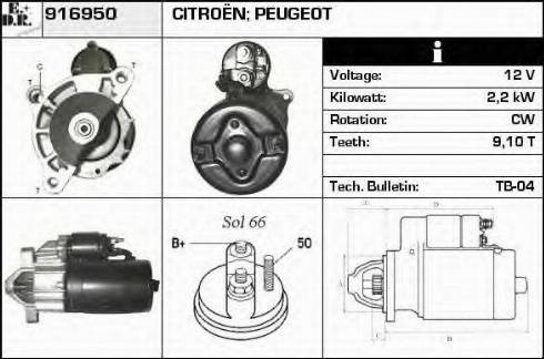 EDR 916950 - Стартер autosila-amz.com