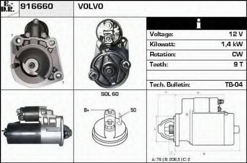 EDR 916660 - Стартер autosila-amz.com