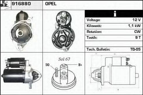 EDR 916880 - Стартер autosila-amz.com