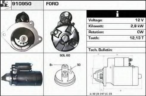 EDR 910950 - Стартер autosila-amz.com