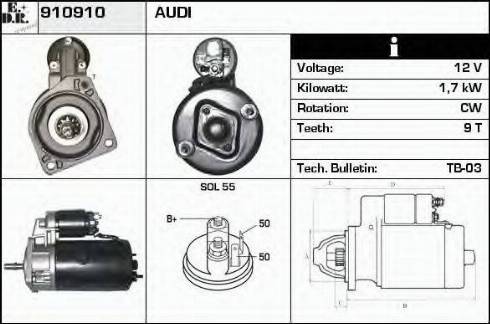 EDR 910910 - Стартер autosila-amz.com