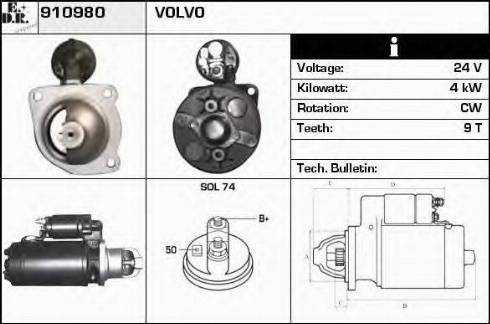 EDR 910980 - Стартер autosila-amz.com