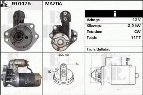 EDR 910475 - Стартер autosila-amz.com