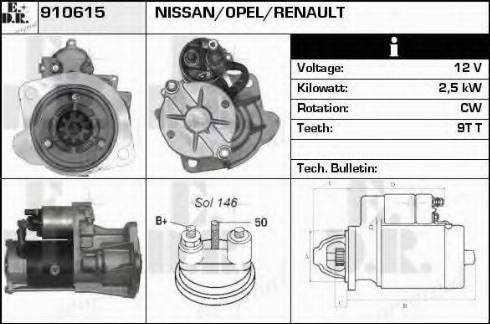 EDR 910615 - Стартер autosila-amz.com