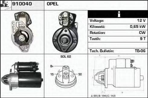 EDR 910040 - Стартер autosila-amz.com