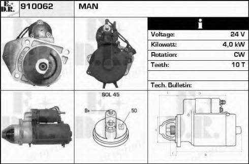 EDR 910062 - Стартер autosila-amz.com