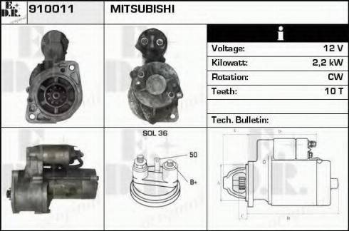 EDR 910011 - Стартер autosila-amz.com