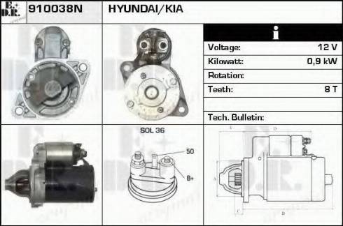 EDR 910038N - Стартер autosila-amz.com