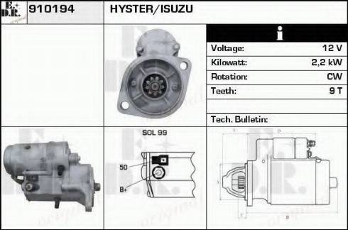 EDR 910194 - Стартер autosila-amz.com