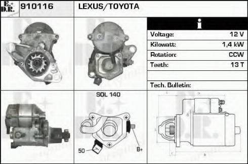 EDR 910116 - Стартер autosila-amz.com