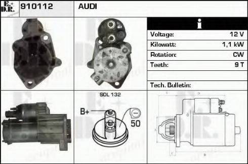 EDR 910112 - Стартер autosila-amz.com