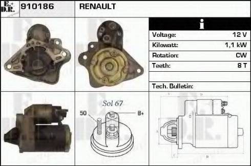 EDR 910186 - Стартер autosila-amz.com