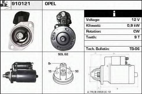 EDR 910121 - Стартер autosila-amz.com