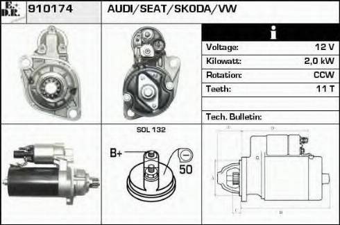 EDR 910174 - Стартер autosila-amz.com