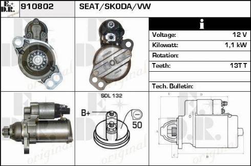 EDR 910802 - Стартер autosila-amz.com