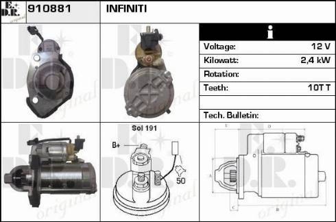 EDR 910881 - Стартер autosila-amz.com