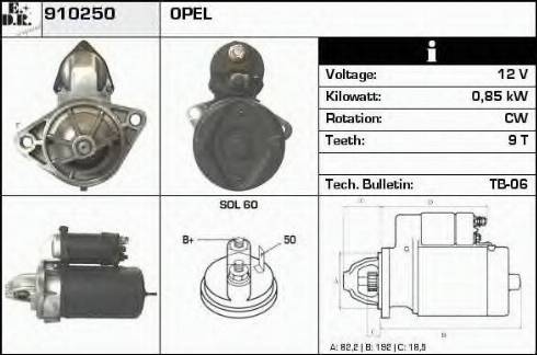 EDR 910250 - Стартер autosila-amz.com