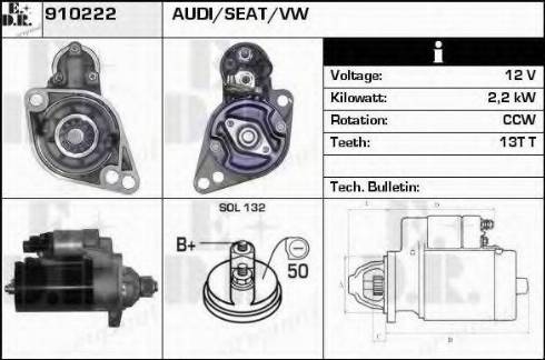 EDR 910222 - Стартер autosila-amz.com