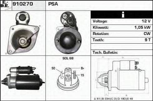 EDR 910270 - Стартер autosila-amz.com