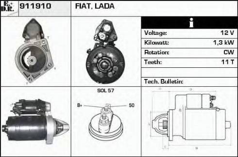 EDR 911910 - Стартер autosila-amz.com