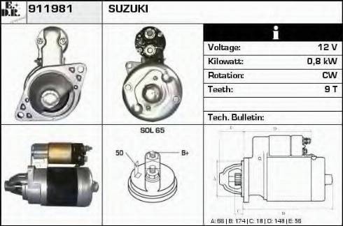 EDR 911981 - Стартер autosila-amz.com