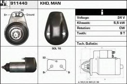 EDR 911440 - Стартер autosila-amz.com