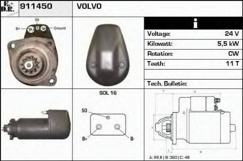 EDR 911450 - Стартер autosila-amz.com