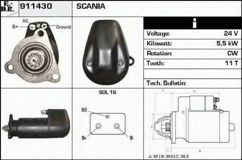 EDR 911430 - Стартер autosila-amz.com