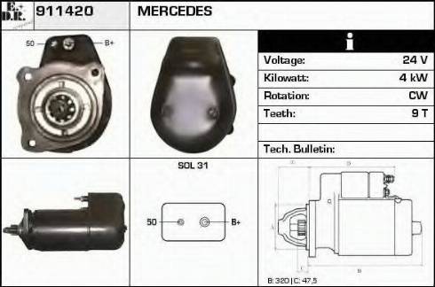 EDR 911420 - Стартер autosila-amz.com