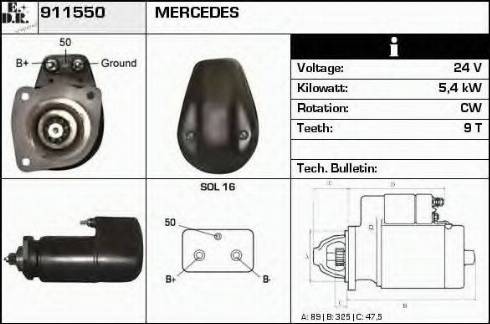 EDR 911550 - Стартер autosila-amz.com