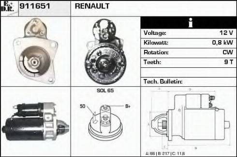 EDR 911651 - Стартер autosila-amz.com