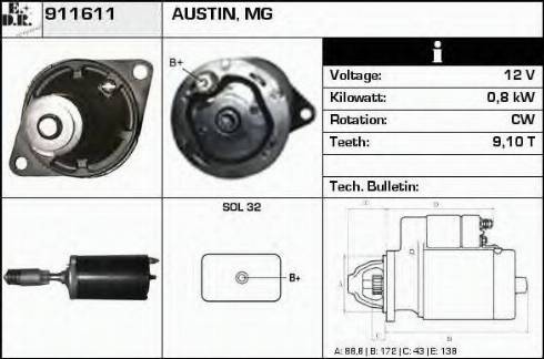 EDR 911611 - Стартер autosila-amz.com