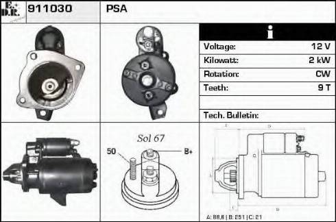 EDR 911030 - Стартер autosila-amz.com