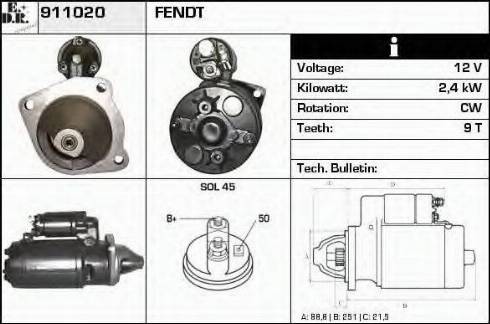 EDR 911020 - Стартер autosila-amz.com