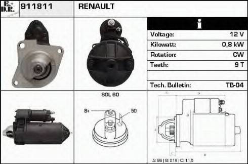 EDR 911811 - Стартер autosila-amz.com