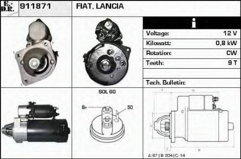 EDR 911871 - Стартер autosila-amz.com