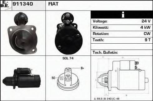 EDR 911340 - Стартер autosila-amz.com