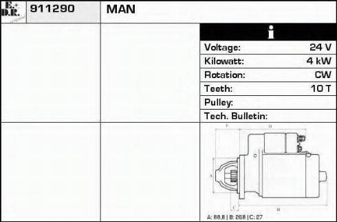 EDR 911290 - Стартер autosila-amz.com