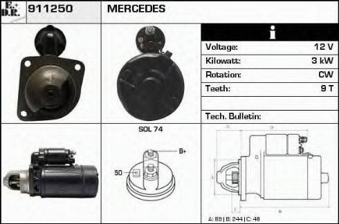 EDR 911250 - Стартер autosila-amz.com